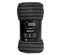 Soleil d'ocre, Couvre lit Flanelle et Velours 180x220 cm Himalaya Anthracite