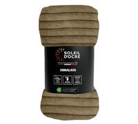 Soleil d'ocre, Couvre lit Flanelle et Velours 180x220 cm Himalaya Camel