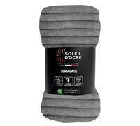 Soleil d'ocre, Couvre lit Flanelle et Velours 180x220 cm Himalaya Gris