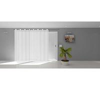 Soleil d'ocre, Dolly Voile à œillets Baie vitrée, Polyester, Blanc, 140x250 cm