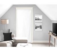 Soleil d'ocre, Dolly Voile pour Porte Fenêtre, Polyester, Blanc, 90x200 cm