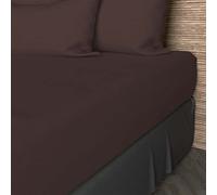 Soleil d'ocre, Drap Housse, Coton 57 Fils, Brun, 180x200 cm