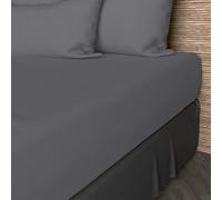 Soleil d'ocre, Drap Housse, Coton 57 Fils, Gris, 90x200 cm