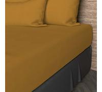 Soleil d'ocre, Drap Housse, Coton 57 Fils, Moutarde, 90x200 cm
