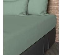 Soleil d'ocre, Drap Housse, Coton 57 Fils, Vert d'eau, 160x200 cm