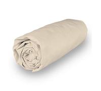 Soleil d'ocre Drap Housse en Coton Percale 90x190 cm Camille Ecru, par Songe de Camille