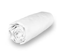 Soleil d'ocre, Drap Housse en Polycoton 140x200 cm Percale Blanc, Idéal Location saisonnière et Hotellerie