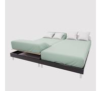 Soleil d'ocre, Drap Housse TPR en Coton 57 Fils 2x70x190 cm UNI Vert d'eau