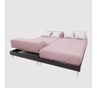 Soleil d'Ocre, Drap Housse TPR en Coton 57 Fils 2x70x190 cm UNI Vieux Rose
