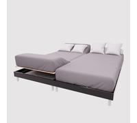 Soleil d'Ocre – Drap housse TPR en coton 57 fils 2x80x200 cm uni gris