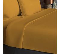 Soleil d'ocre, Drap Plat, Coton 57 Fils, Moutarde, 240x290 cm