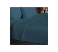 Soleil d'ocre, Drap Plat en Coton 57 Fils 260x300 cm UNI Bleu Canard, par Soleil d'ocre