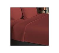 Soleil d'ocre, Drap Plat en Coton 57 Fils 260x300 cm UNI Brique, par Soleil d'ocre