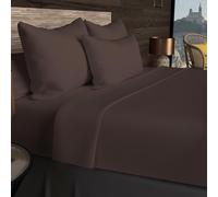 Soleil d'ocre, Drap Plat en Coton 57 Fils 260x300 cm UNI Brun