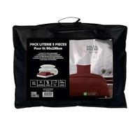 Soleil d'ocre, Ensemble Couette et Parure 5 Pièces Boheme Brique pour lit en 90x190 cm