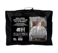 Soleil d'ocre, Ensemble Couette et Parure 5 Pièces Danseuses Rose pour lit en 90x190 cm