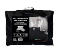 Ensemble Couette Et Parure 7 Pièces Boheme Noir Pour Lit En 160x200 Cm, Par Soleil D'ocre