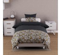 Parure housse de couette coton 57 fils 140x200 cm FABIO gris par Soleil d'Ocre