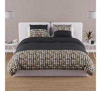 Soleil d'Ocre Housse de couette Fabio + 2 taies, Gris, 220x240 cm