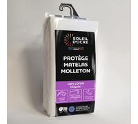 Soleil d'ocre, Flanelle Protège Matelas, Coton, Blanc, 70x190 cm