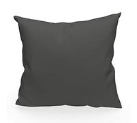 Soleil d'ocre Housse de Coussin Unie 40x40 cm Alix Anthracite