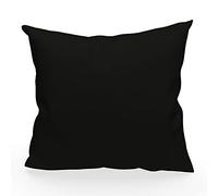 Soleil d'ocre Housse de Coussin Unie 40x40 cm Alix Noir