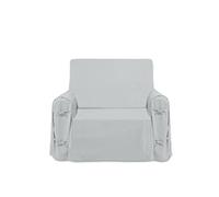 Soleil d'ocre, Housse de Fauteuil en Coton Panama Gris, 90x270 cm