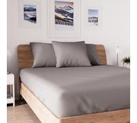 Soleil d'ocre, Jersey Drap Housse, Coton, Gris, 160x200 cm