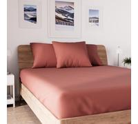 Soleil d'ocre, Jersey Drap Housse, Coton, Rouge, 140x190 cm