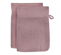Soleil d'ocre, Lagune Lot de 2 Gants de Toilette, Coton, Rose, 16x21 cm