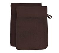 Soleil d'ocre, Lagune Lot de 2 Gants de Toilette, Coton, Taupe, 16x21 cm