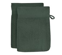 Soleil d'ocre, Lagune Lot de 2 Gants de Toilette, Coton, Vert, 16x21 cm