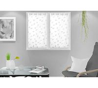 Soleil d'ocre, Laurene Paire de Brise-bise, Polyester, Blanc, 45x90 cm