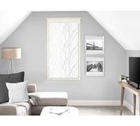 Soleil d'ocre, Liane Brise-bise Dévoré, Polyester, Blanc, 45x90 cm
