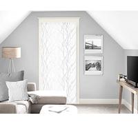Soleil d'ocre, Liane Voile Porte fenêtre Dévoré, Polyester, Blanc, 70x200 cm