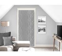 Soleil d'ocre, Liane Voile Porte fenêtre Dévoré, Polyester, Gris, 90x200 cm