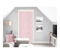 Soleil d'ocre, Liane Voile Porte fenêtre Dévoré, Polyester, Rose, 70x200 cm