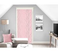 Soleil d'ocre, Liane Voile Porte fenêtre Dévoré, Polyester, Rose, 90x200 cm