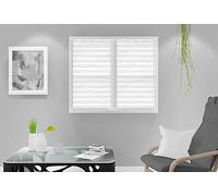 Soleil d'ocre, Louis Paire de Brise-bise, Polyester, Blanc, 45x90 cm