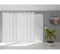 Soleil d'ocre, Louis Voilage Baie vitrée, Polyester, Blanc, 280x250 cm
