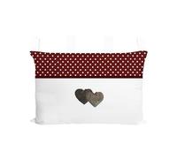 Soleil d'ocre Love Tête de lit, Coton, Rouge 45 x 70 cm