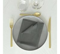 Soleil d'ocre, Luxury Lot de 3 Serviettes de Table, Polyester, Gris, 45x45 cm