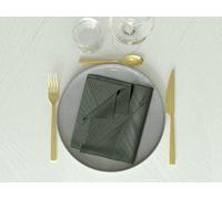 Soleil d'ocre, Luxury Lot de 3 Serviettes de Table, Polyester, Vert, 45x45 cm