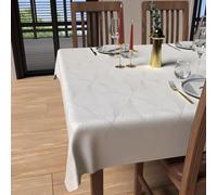 Soleil d'Ocre Nappe Luxury rectangulaire anti-tâches 150x250 cm polyester blanc