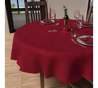Soleil d'ocre, Luxury Nappe Ronde Anti-tâches Diamètre 180 cm, Polyester, Rouge