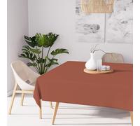 Soleil d'ocre, Nappe Anti-tâches carrée 180x180 cm Alix Corail