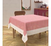 Soleil d'ocre, Nappe carrée Anti-tâches en Coton 140x140 cm Vichy