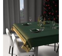 Soleil d'ocre, Nappe Festive imprimée Anti-tâches carrée 180x180 cm Foret