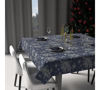 Soleil d'ocre, Nappe Festive imprimée Anti-tâches carrée 180x180 cm Houx