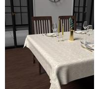 Soleil d'ocre, Nappe impriméé Anti-tâches carrée 180X180 cm Gold Blanc